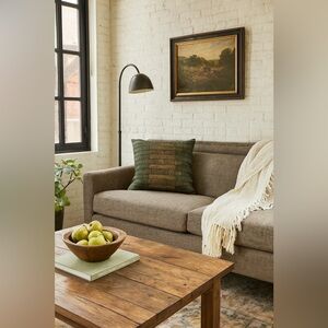 Magnolia Home by Joanna Gaines for Loloi Green Woven Pillow